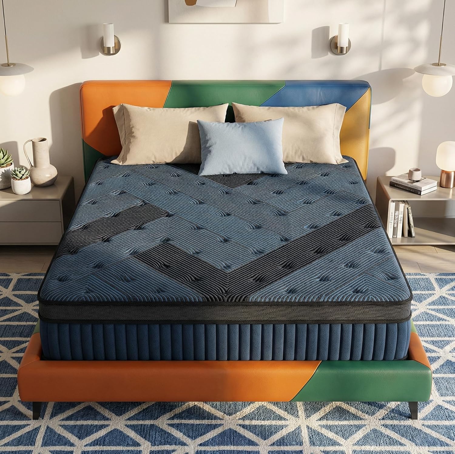 inight Queen Mattress, 12 Inch Medium Soft Hybrid, Nebulign Foam, Cloud Plush for Lightweight (<130lbs) & Side Sleepers, Fiberglass-Free, CFR 1633 Compliant