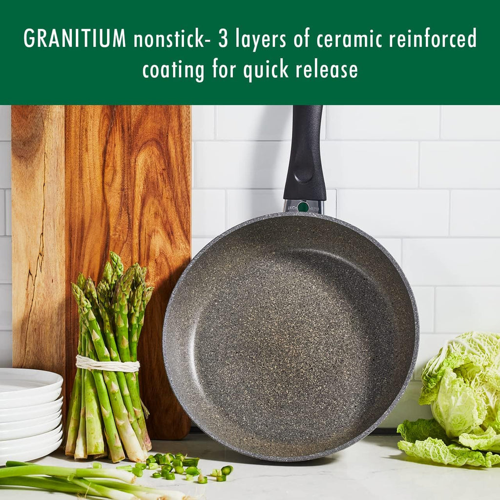 Ballarini 75001-652 Parma Forged Aluminum Nonstick Cookware Set, 10-Piece, Granite