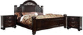 Furniture of America Malierd 3 Piece Traditional Bed Set with 2 Nightstands, Box Spring Required for Bedroom, King, Dark Walnut