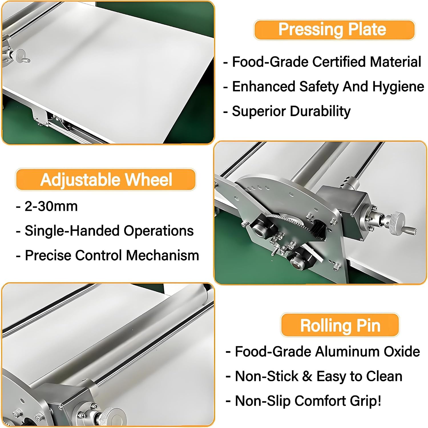 Foldable Electric Dough Sheeter, Automatic Pastry Maker with 2-30mm Precision Control, Commercial Grade for Bakery, Hotel & Home Kitchen DS508