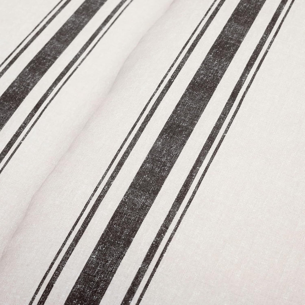 Lush Decor Farmhouse Stripe Reversible Cotton Comforter Set, 3 Piece Set, California King, Black - Cozy Farmhouse Bedding Set - Rustic Decor - Striped Comforter - Modern Farmhouse Bedroom Decor
