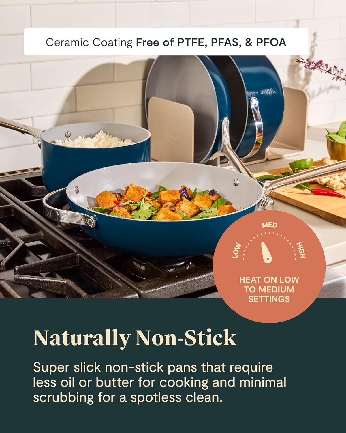 Caraway 24-Piece Nonstick Ceramic Cookware Set - Includes Fry Pans, Sauce, Sauté Pan, Dutch Oven, Petite Cooker, Stir Fry, Rondeau, Stock Pot, Lids & Storage Organizers - Gray