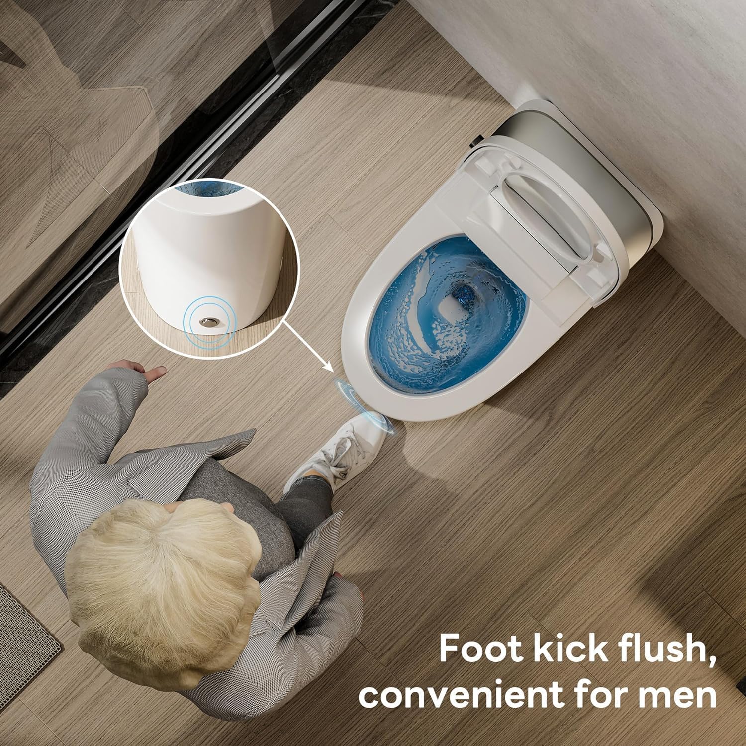 CASTA DIVA Non-Electric One Piece Bidet Toilet for Bathroom (CD-W10V Sliver)
