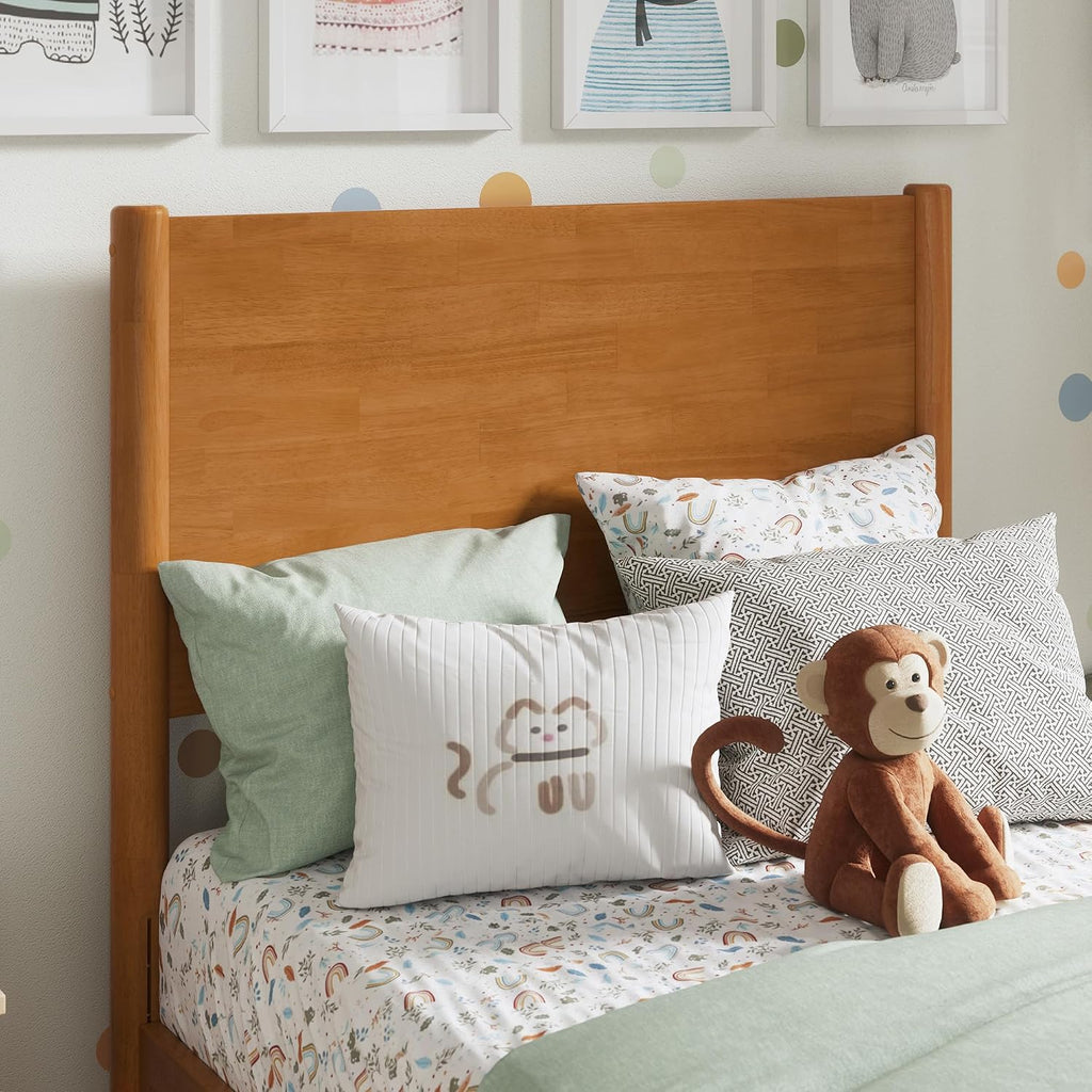 AFI, Pasadena Twin Solid Wood Low Profile Platform Bed, Light Toffee