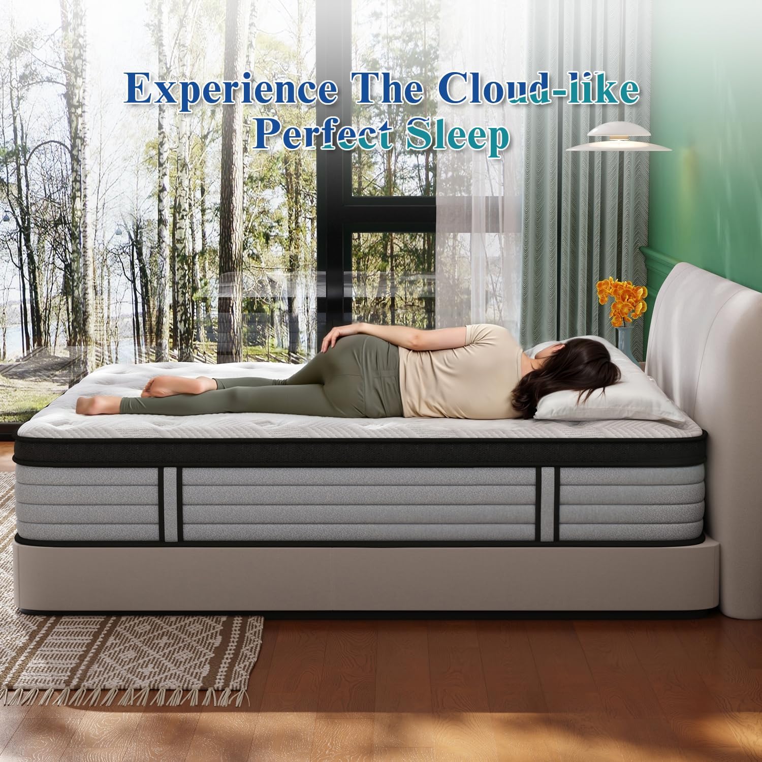 Full Size Mattress, 12 Inch Hybrid Matress with Memory Foam & Individual Pocket Springs, Full Mattress in a Box, Medium Firm Feel, Pressure Relief, Edge Support, Motion Isolation
