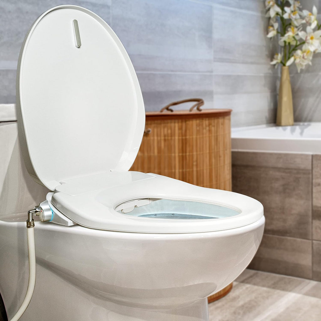 BidetMate 700 Series Electric Bidet Smart Toilet Seat with Side Knob Control, Instant Heated Water, Dryer and Seat, Bidet Attachment for Toilet Warm Water - Fits Elongated Toilets