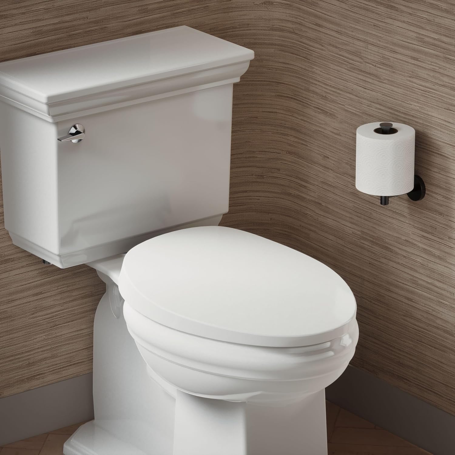 KOHLER 10349-0 PureWarmth Heated Elongated Toilet Seat, Soft Close Toilet Seat, Quiet-Close, Slow Close, Night Light, White