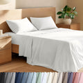 Bare Home 100% Organic Cotton Split King Sheet Set - Crisp Percale Weave - Lightweight & Breathable - Bedding Sheets & Pillowcases (Split King, White)