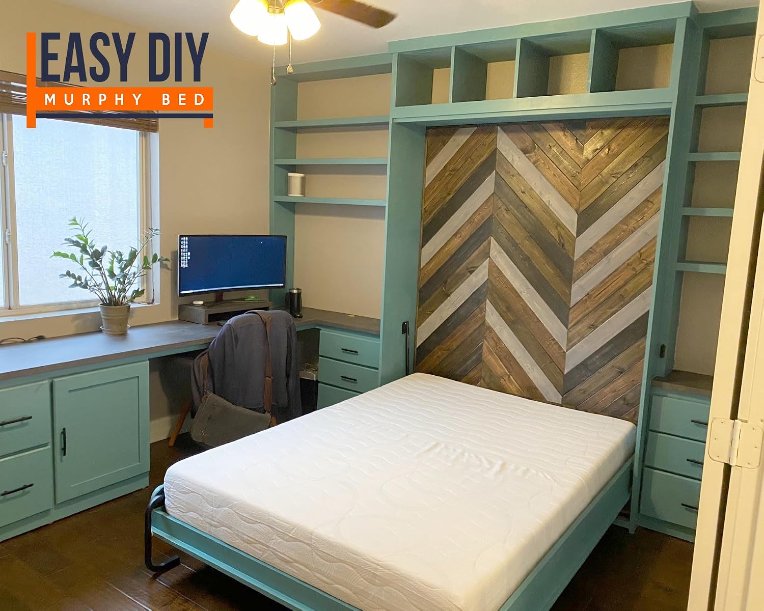 Twin (Single) Size DIY Murphy Bed Hardware Kit – Vertical Wall Bed Space-Saving – Made in USA – Space Saving Fold Away Hideaway Bed with Bed Lift Mechanism