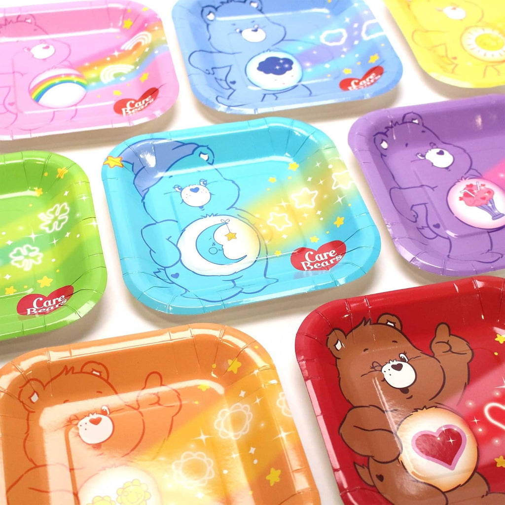 Care Bears Ultimate Party Pack (for 8 Guests)- Plates, Napkins, Wall Mural, Cupcake Wrappers, Photo Props, 3'x5' Banner for Nostalgic Birthdays, Baby Shower, Gender Reveal Party, and 1st Birthdays.