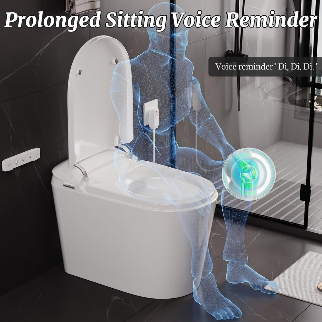 Luxury Smart Bidet Toilet with Tank, Foam Shield, Dual Auto Flush/Lid&Seat, Foot Sensor, UV-C light, Electric Modern One Piece Toilets for Bathroom with Siphon Dual Flush 0.8/1.2 GPF