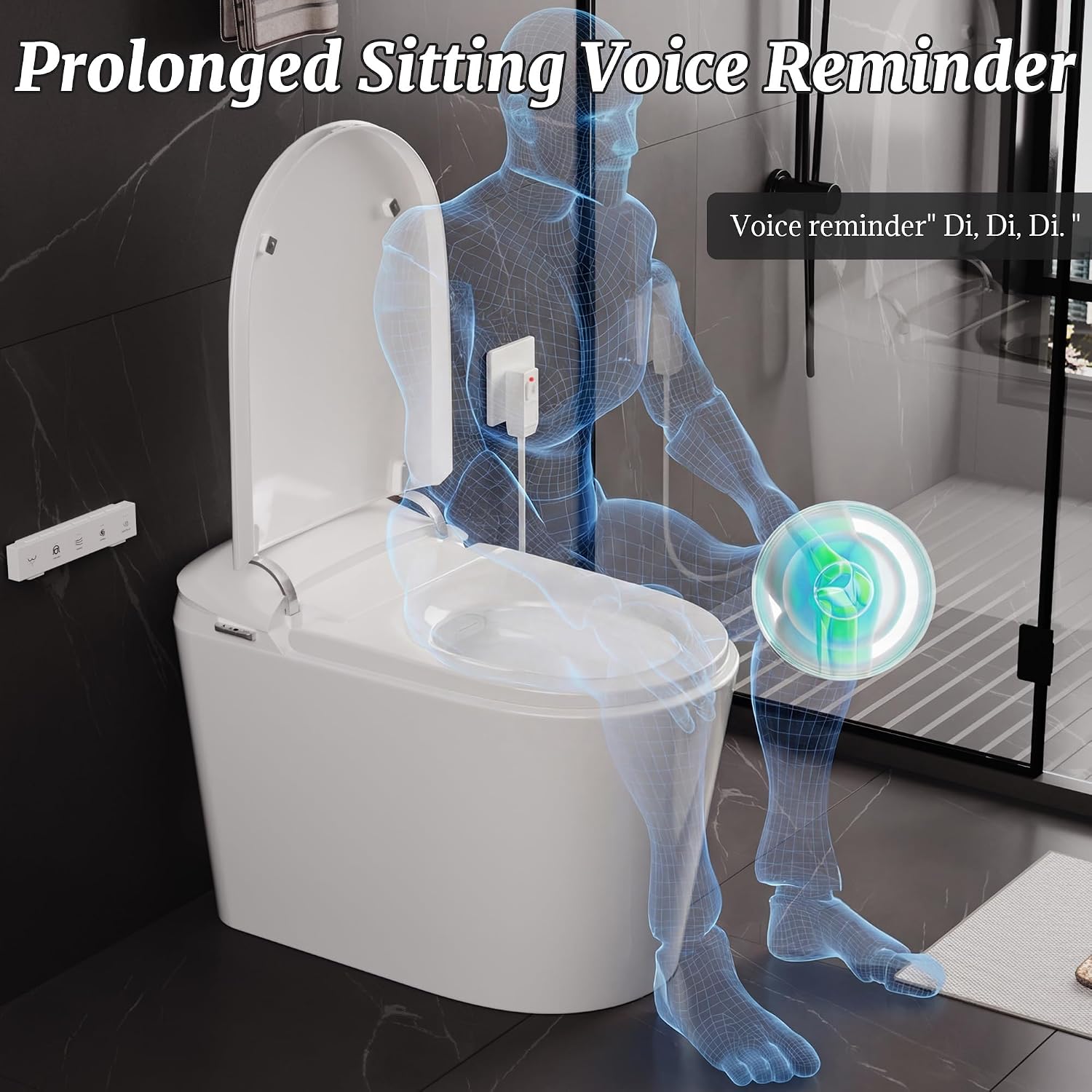 Luxury Smart Bidet Toilet with Tank, Foam Shield, Dual Auto Flush/Lid&Seat, Foot Sensor, UV-C light, Electric Modern One Piece Toilets for Bathroom with Siphon Dual Flush 0.8/1.2 GPF
