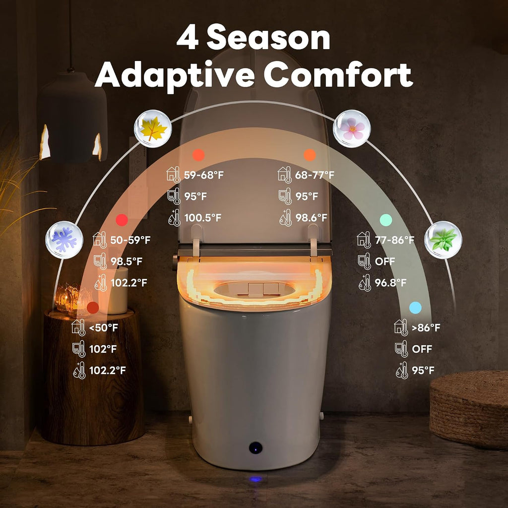 Casta Diva Smart Toilet with Bidet Built in, Auto Open/Close Lid,1000g MaP Flush, Heated Seat & Foam Dispenser, Foot Sensor Auto Flush, Blackout Flush, Bidet Toilet with Tank Built in (CD-K030PRO)