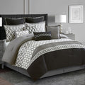 LANCO MODERN LIFESTYLE King Size Comforter Set, Black, 10 Piece Bed in a Bag for All Seasons, Luxury Extreme Comfort Bedding Sets with Bedskirt, Pillow Shams, Euro Shams and Decor Pillows