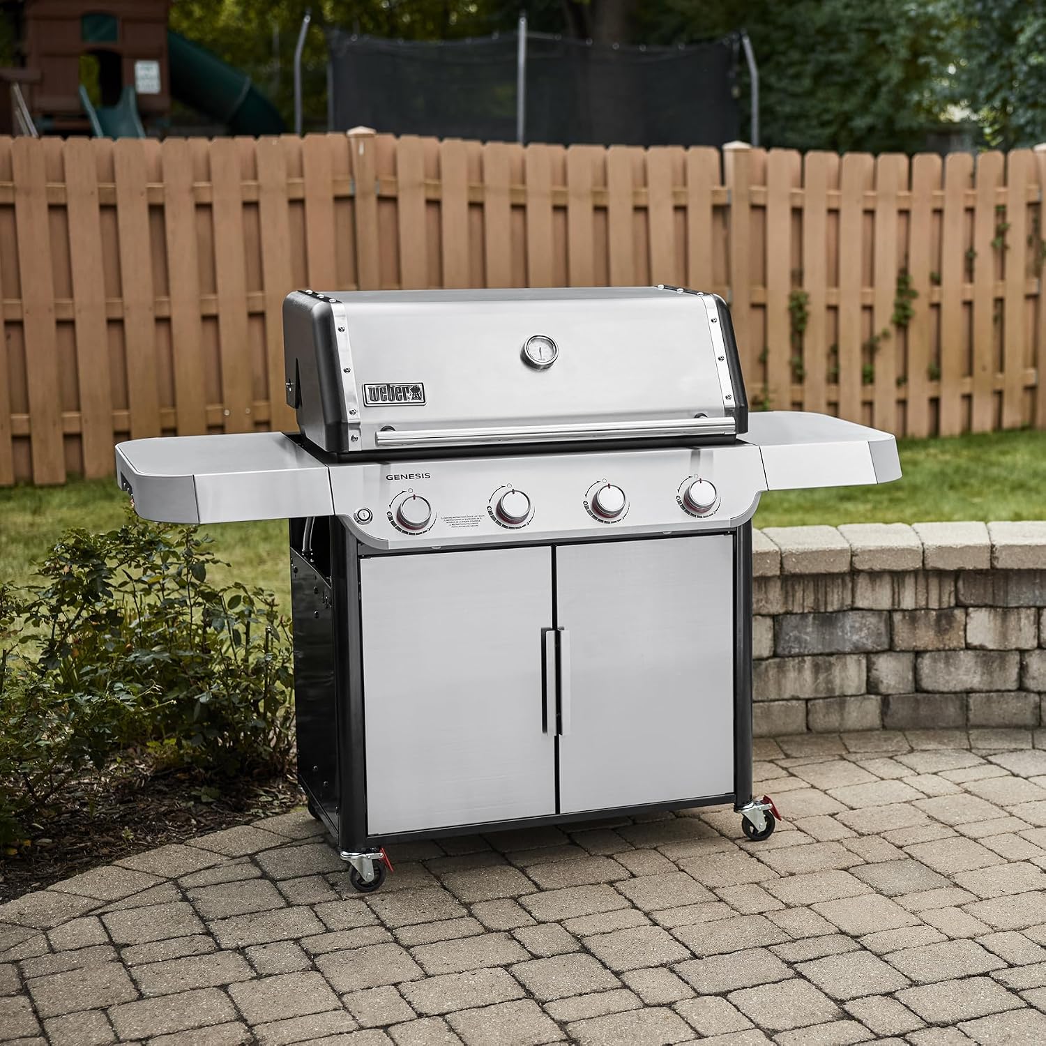Weber Genesis S-415 Natural Gas Grill for Outdoor Cooking, Stainless Steel, 4 Burners – Stainless Steel Cooking Grates & PureBlu Burners