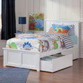 AFI, Madison Twin XL Platform Bed with Matching Footboard & Storage Drawers, White