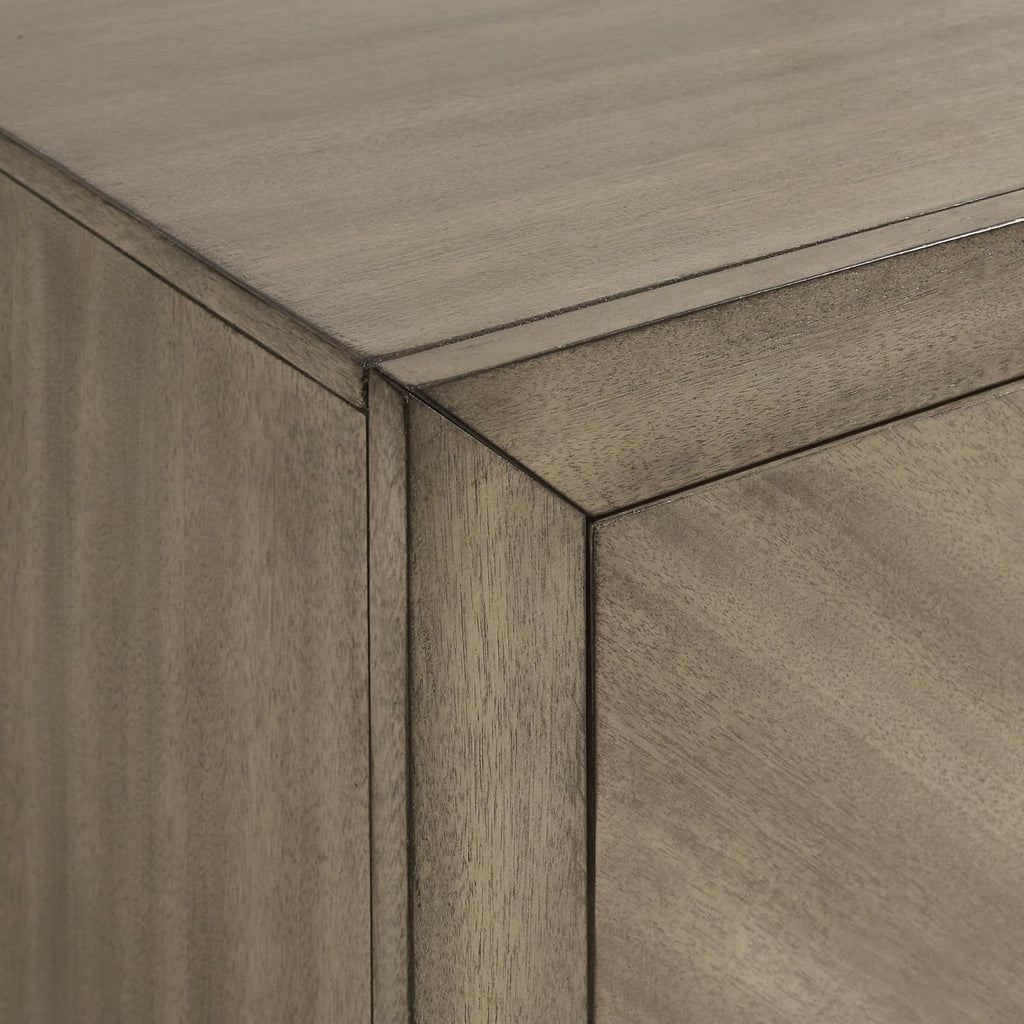 Roundhill Furniture Arena 3-Piece Contemporary Wood Bedroom Set: Panel Bed and 2 Nightstands in Weathered Sand, Queen