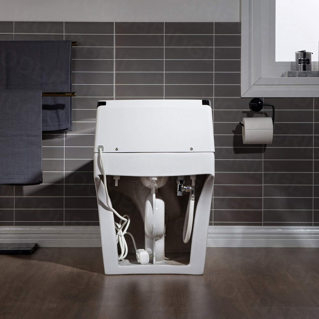 WOODBRIDGE B0960S Auto Flush, Auto Open & Auto Close, 1.28 GPF Single Flush Toilet with Intelligent Smart Seat and Wireless Remote Control, Chair Height