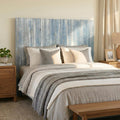 Barn Walls Twin Wood Headboard - Blue Powderwash Farmhouse Design - Wall Mounted Floating Headboard for Twin Bed - Handcrafted Solid Wood - Easy No-Drill Installation