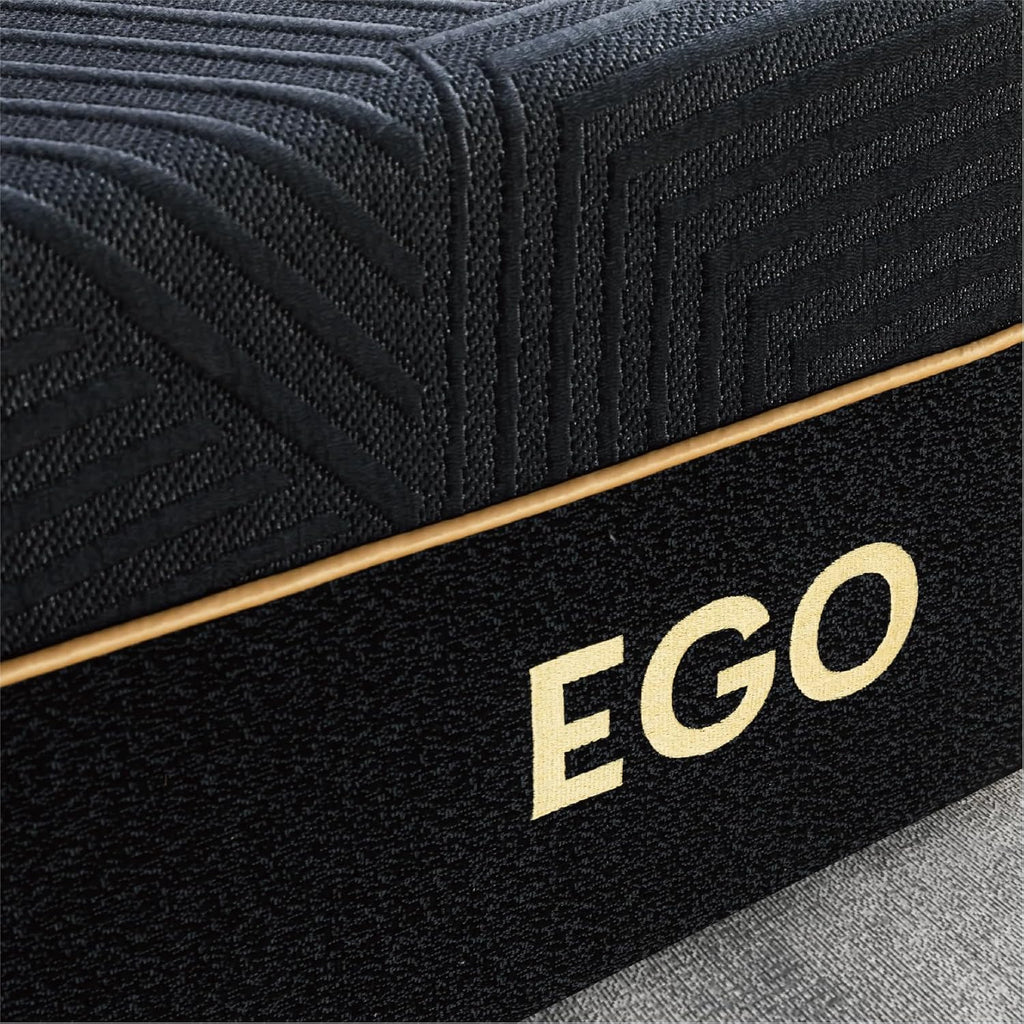 EGOHOME 14 Inch Twin Memory Foam Mattress for Back Pain, Cooling Copper Gel Bed in a Box, Foam Made in USA, CertiPUR-US Certified, Therapeutic Medium Firm, Daybed 38x75x14 Black