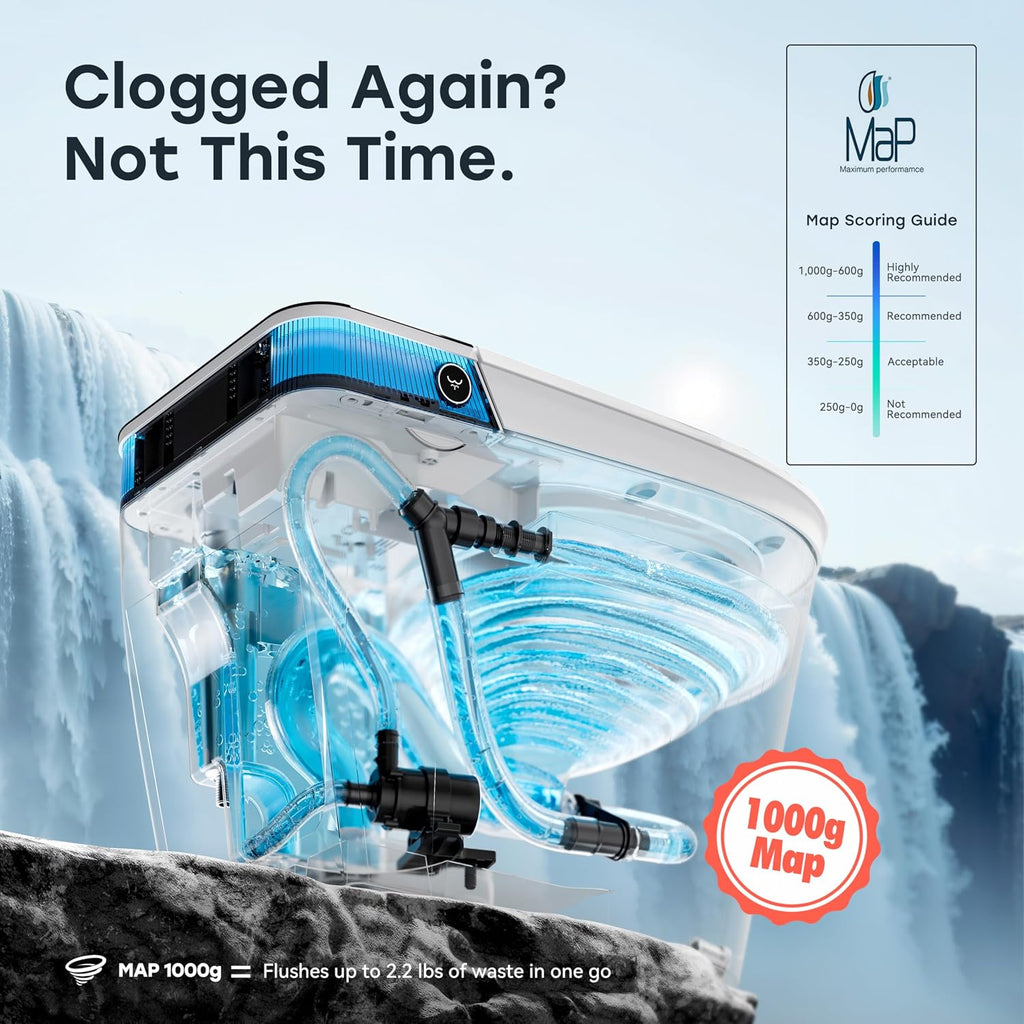 HOROW Artistic Bidet Toilet, Smart Toilet with ADA Chair Height, MAP 1000g Powerful Flush, Auto Open/Close Lid, Instant Warm Water, Elongated Heated Seat, Deodorization