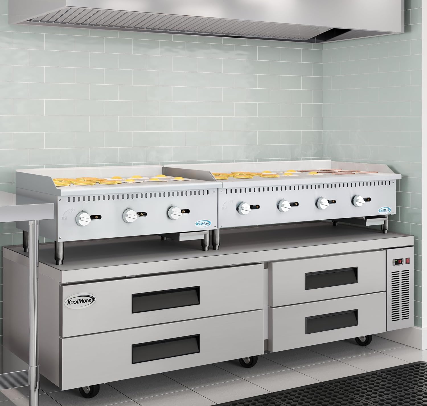 KoolMore 36 in. Natural Gas 3-Burner Griddle with 90,000 BTU in Stainless-Steel, ETL LIsted (KM-GG3-36M)