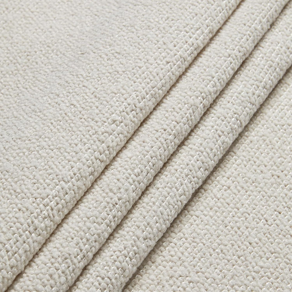 King Boucle Bed Frame with 53.1' Tall Headboard - Cream White Hosford Wingback Upholstered Platform Bed with Wood Base Bedroom Furniture Strong Mattress Wood Slats Support No Box Spring Needed