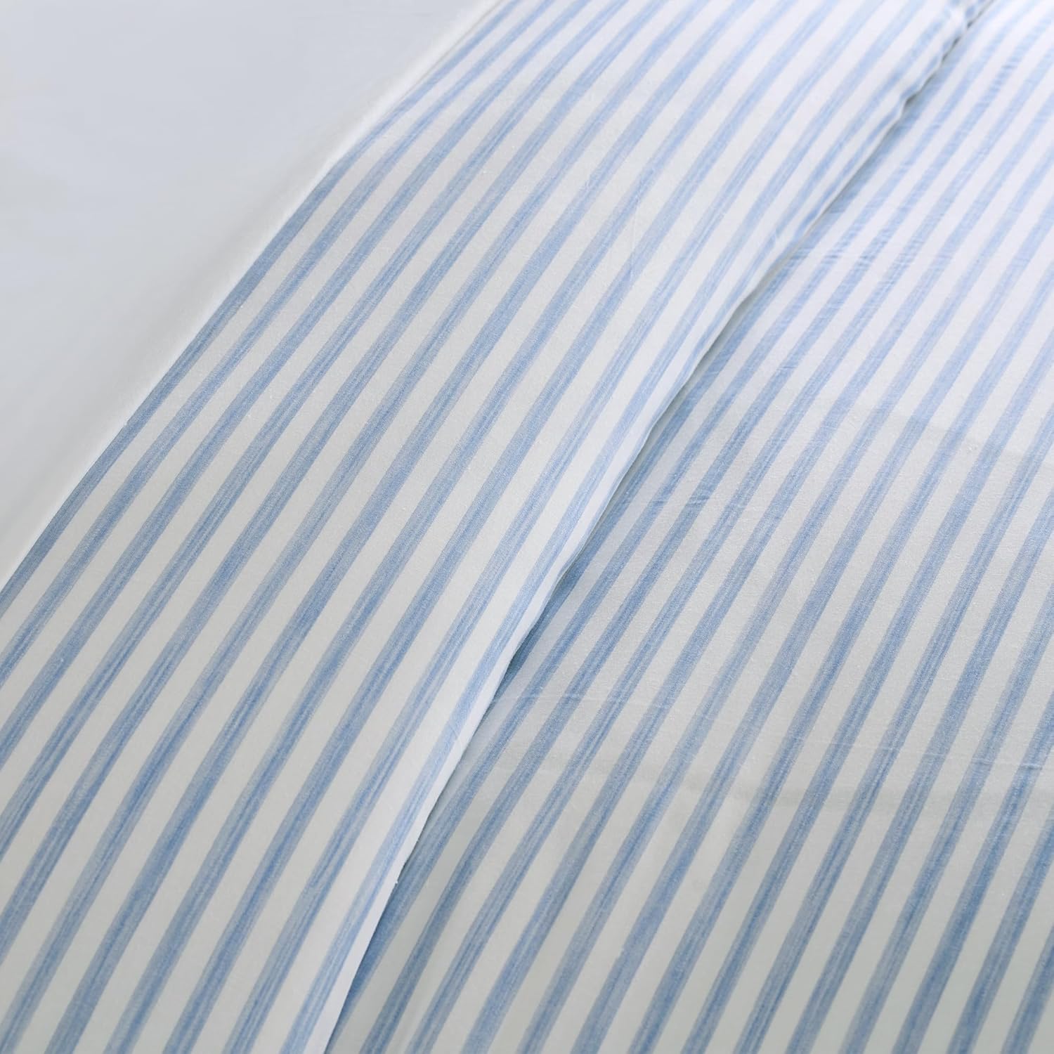 Levtex Home Martha Stripe Blue Reversible King Duvet Cover Set (106x94in) with 2 Pillowcases (36x20in) - Stripe Bedding - Blue, White - 100% Cotton King Size Duvet Cover Bedding Set - Soft, Pre-Washed