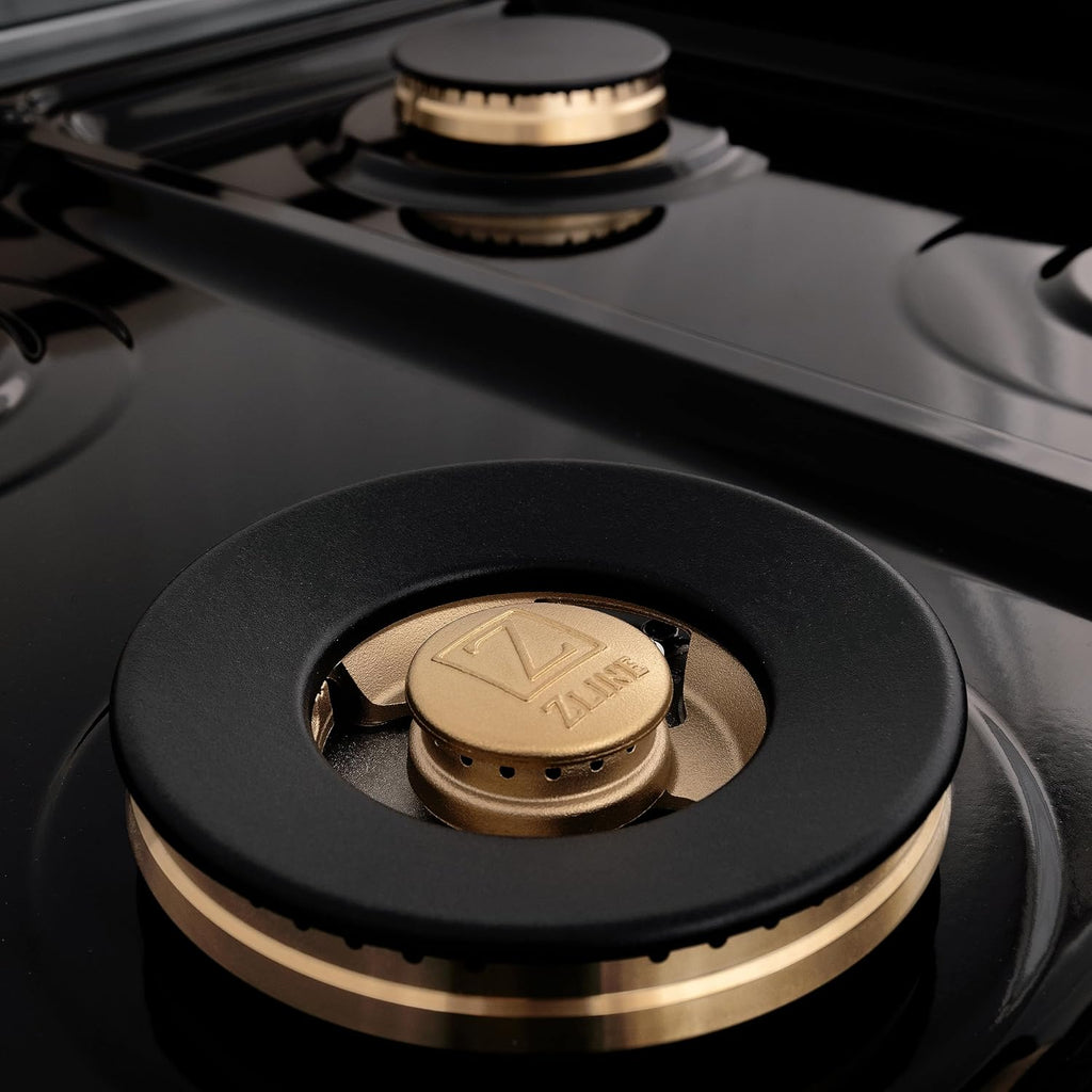ZLINE Autograph 36' Legacy Dual Fuel Range w/ 6 Burners & Black & Gold Accents (RAZ-BLM-36-G)