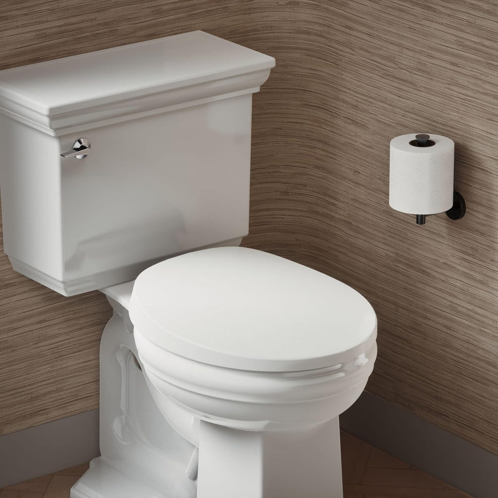 KOHLER K-10515-0 PureWarmth Heated Quiet-Close Round-Front, Soft Close Toilet Seat for Standard Toilets, Slow Close, White