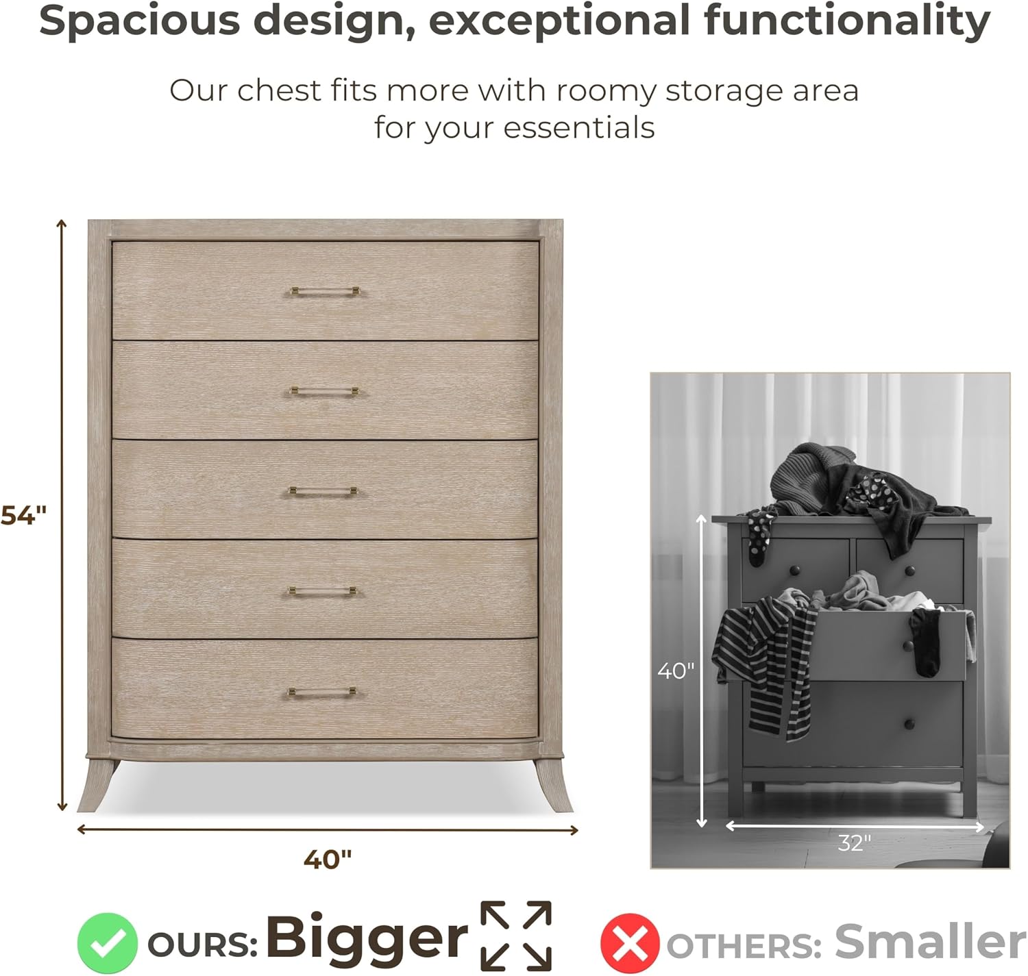 Furniture of America Saries Transitional Solid Wood 6-Piece Queen Panel Bedroom Set with USB Ports, Shelter Padded Headboard, Soft Curved Edges, Box Spring Needed, Natural Oak