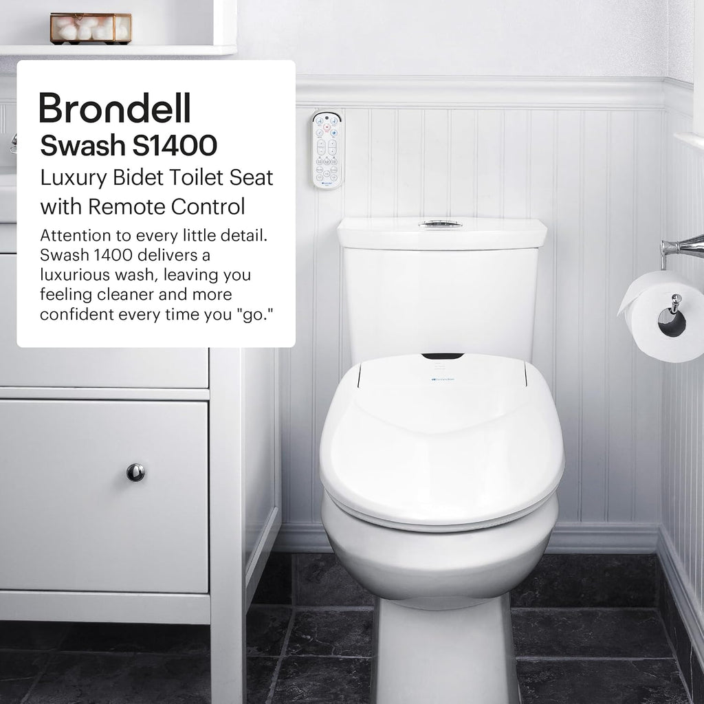 Brondell S1400-RW & SWF44 Bundle - Luxury Bidet Toilet Seat with Premium Carbon Water Filtration System for Round Toilets