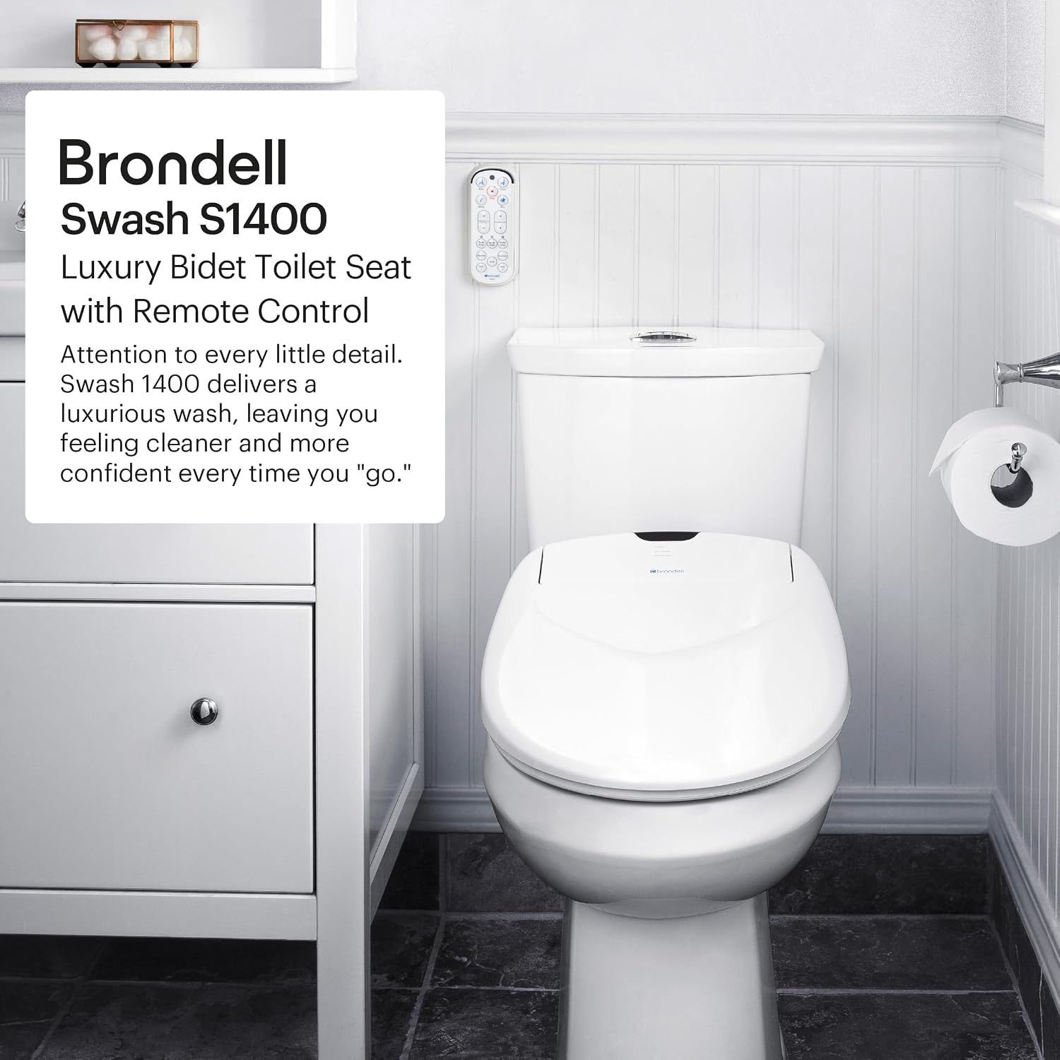 Brondell S1400-RW & SWF44 Bundle - Luxury Bidet Toilet Seat with Premium Carbon Water Filtration System for Round Toilets