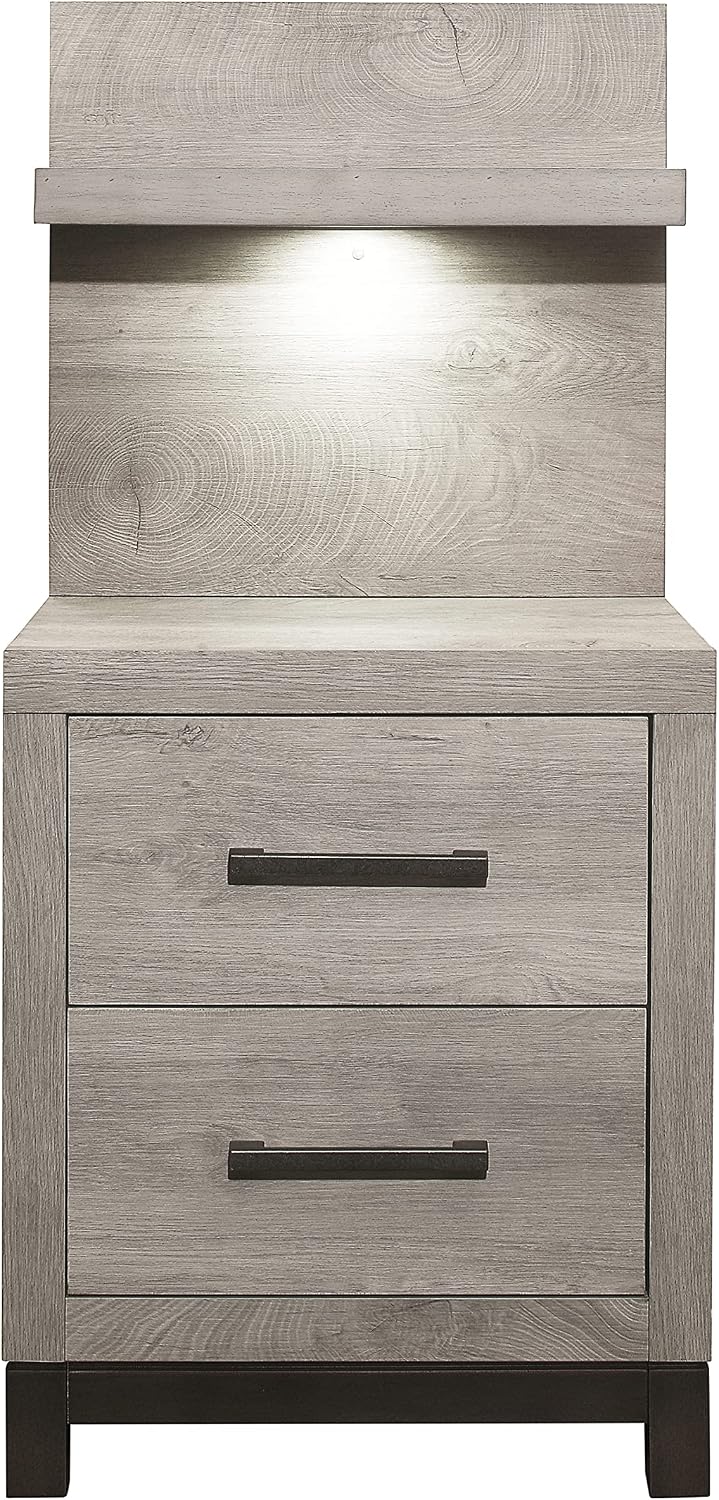 Lexicon Azalea 3-Piece Bedroom Set, Full, Light Gray/Gunmetal