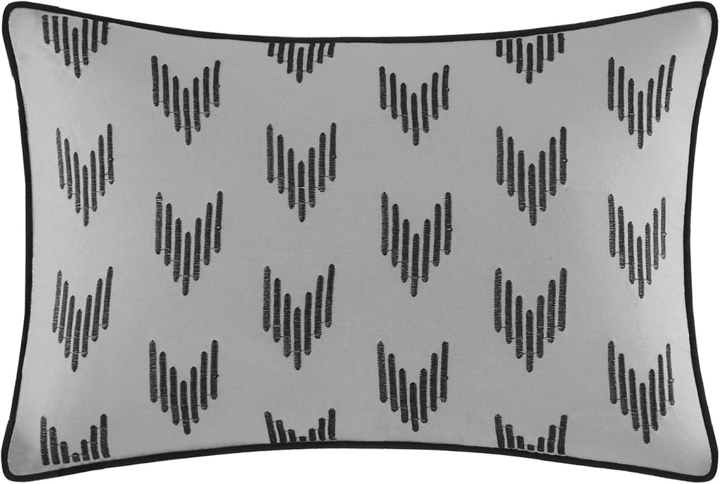 Chic Home Black Bed in a Bag Comforter Set, Queen Size (10 Pieces), Ayelet - Color Block Stripes Premium Microfiber Bedding - Comforter, Flat & Fitted Sheets, Shams, Pillowcases & Decorative Pillows