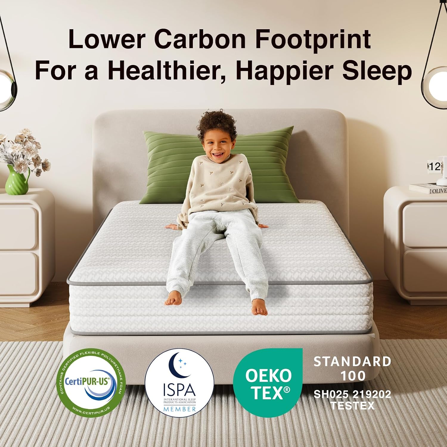 Novilla 6 Inch Twin XL Mattress, Hybrid Twin XL Size Mattresses with BioAir Comfort Foam for Pressure Relief, Medium Plush Colchones with Innerspring CertiPUR-US Certified for Kids Mattress in a Box