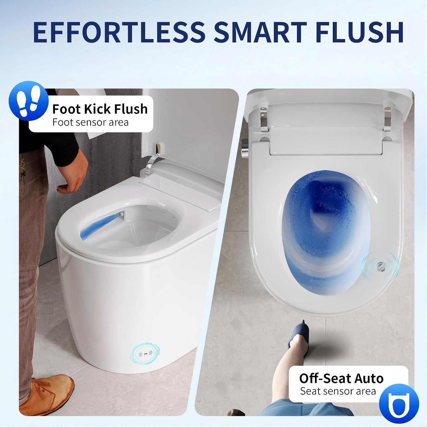 DeerValley Compact Smart Toilet with Bidet Built In for Small Bathroom, Microbubble Wash Auto Flush Water Filter, Instant Heated Seat Dryer Deodorizer Modern Japanese One-Piece Toilet with Night Light
