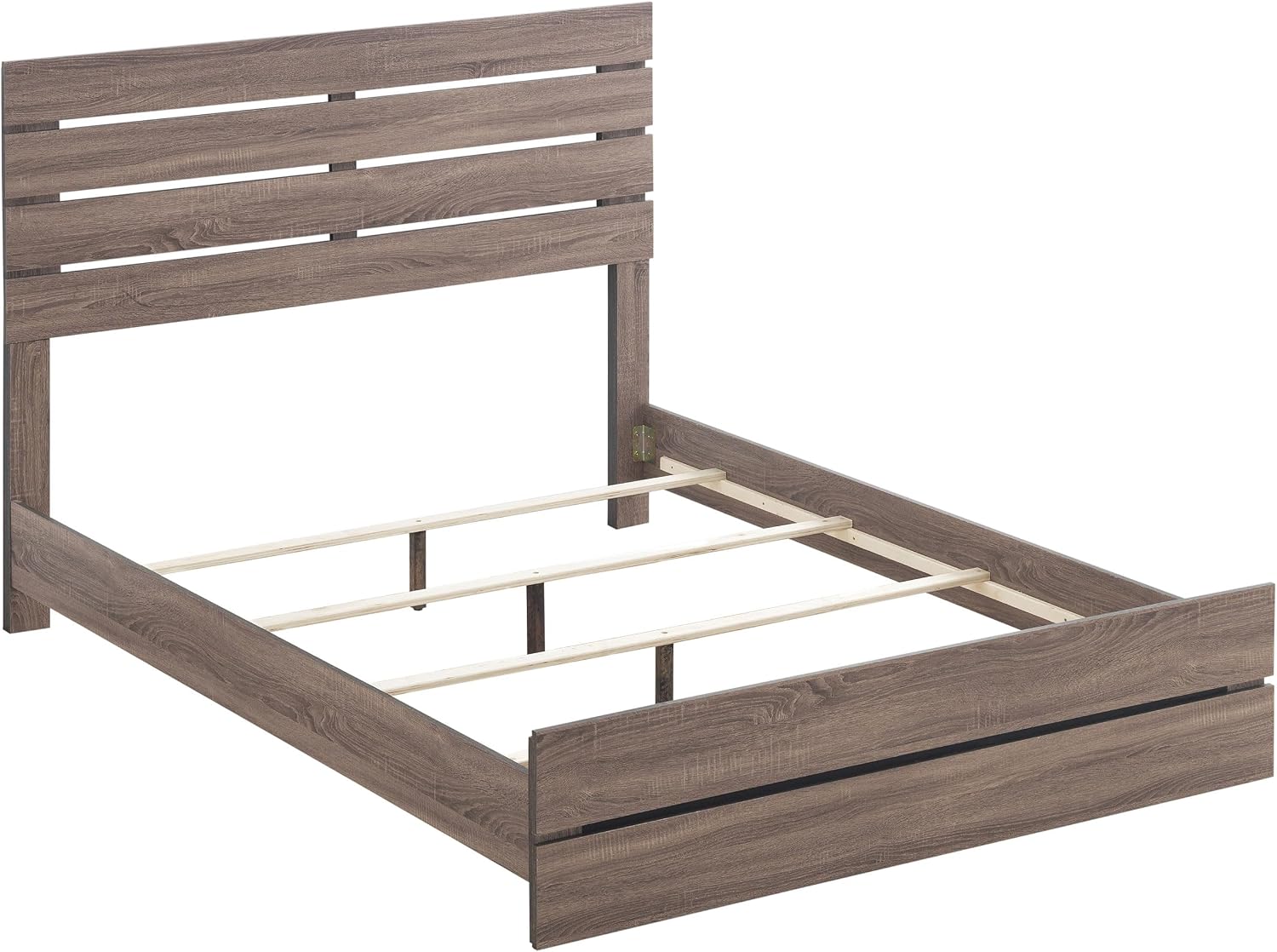 Coaster Home Furnishings Brantford Farmhouse 4-Piece Bedroom Set Eastern King Size Panel Bed Frame 52-inch Headboard Barrel Oak 207041KE-S4