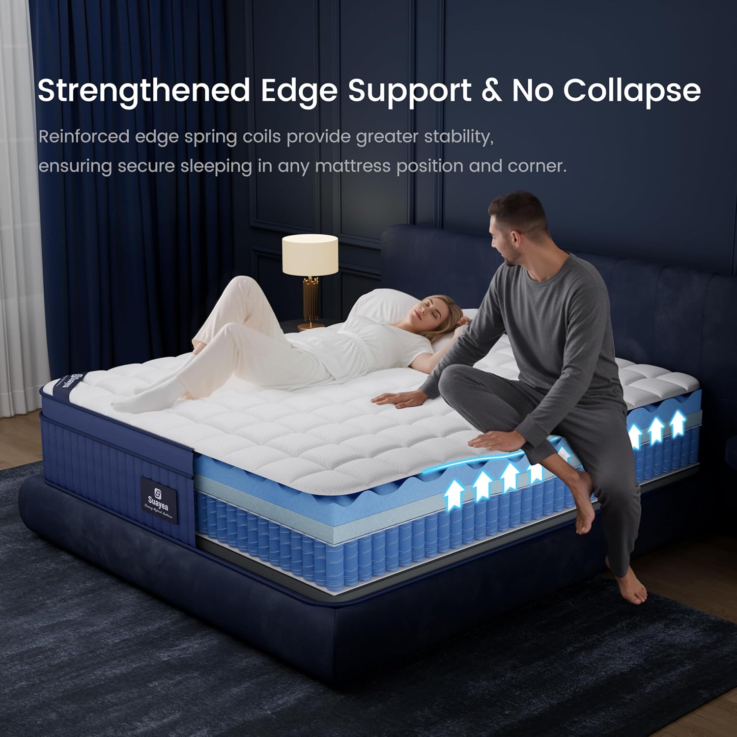 Cal King Mattress, 14 Inch California King Size Mattress in a Box, Medium Pocket Spring and Gel Memory Foam for Superior Comfort, Pressure Relief, Strong Edge Support