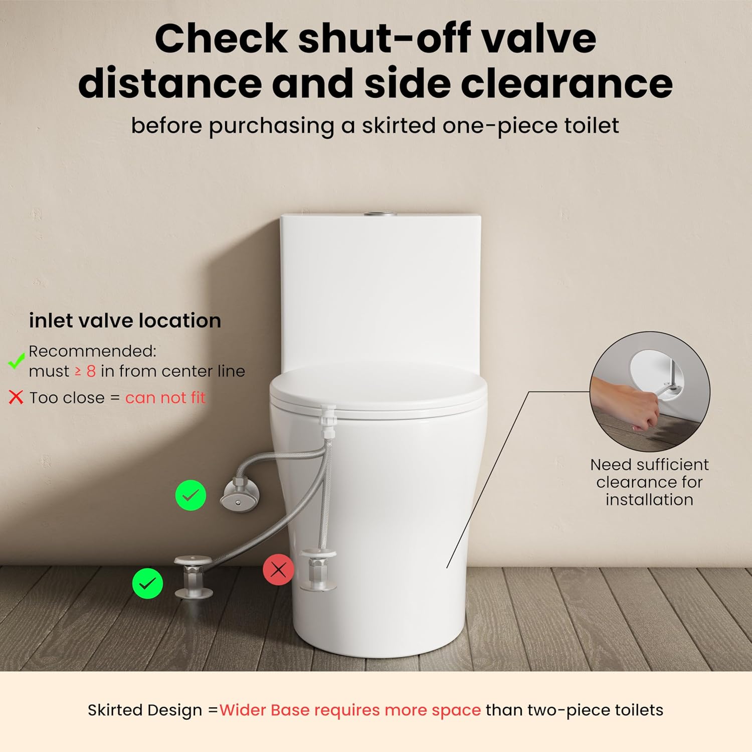 Casta Diva Compact One Piece Toilet for Small Bathroom, Round Modern Skirted Toilet with Soft Close Seat, Space Saving, 12'' Rough-in, High Efficiency Dual Flush and MAP 1000g, White