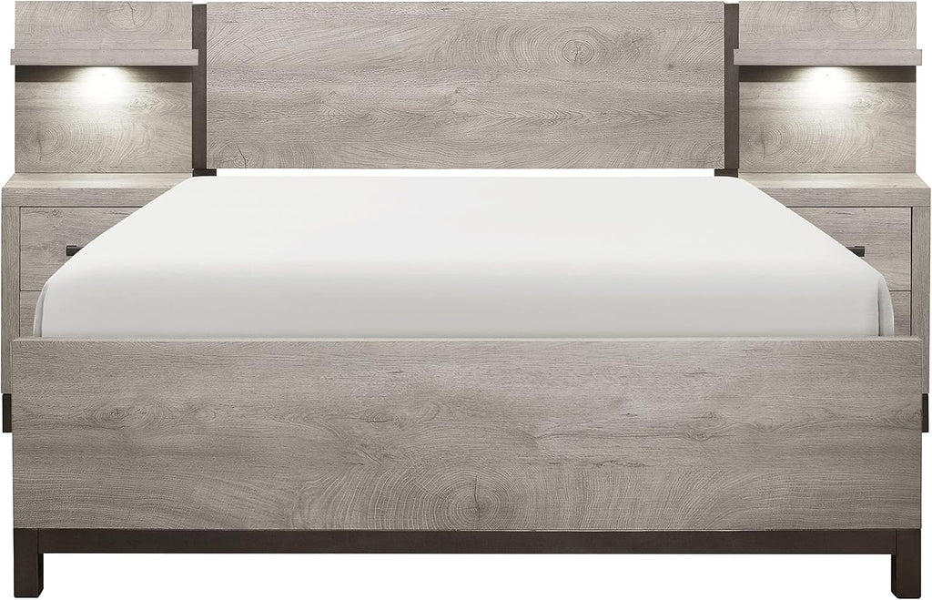 Lexicon Azalea 3-Piece Bedroom Set, Full, Light Gray/Gunmetal