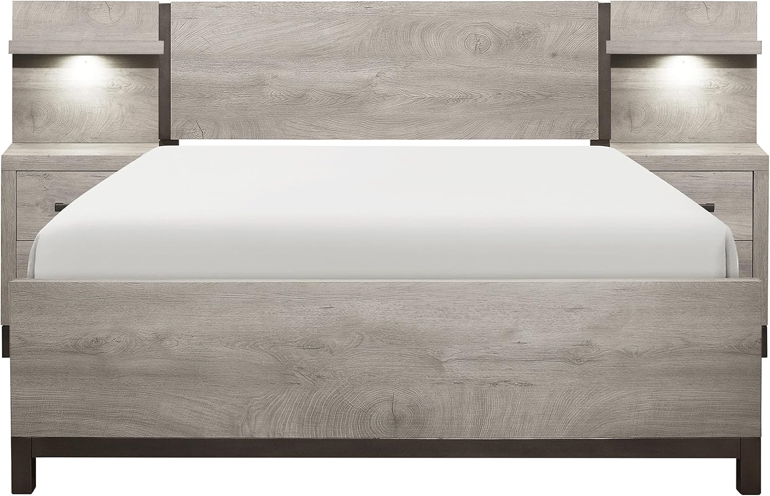 Lexicon Azalea 3-Piece Bedroom Set, Full, Light Gray/Gunmetal