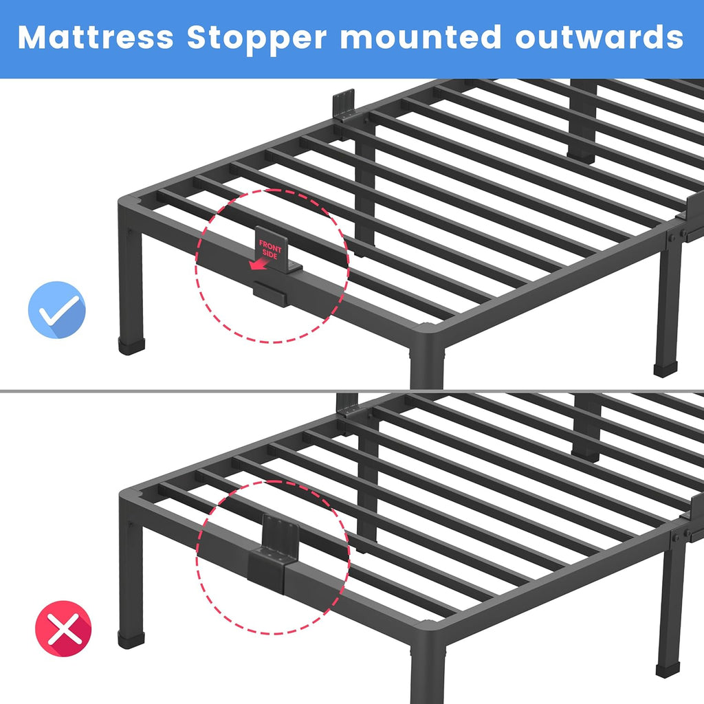 MAF 10 Inch King Metal Platform Bed Frame with Round Corner Legs, 3000 LBS Heavy Duty Steel Slats Support, Noise Free, No Box Spring Needed, Easy Assembly