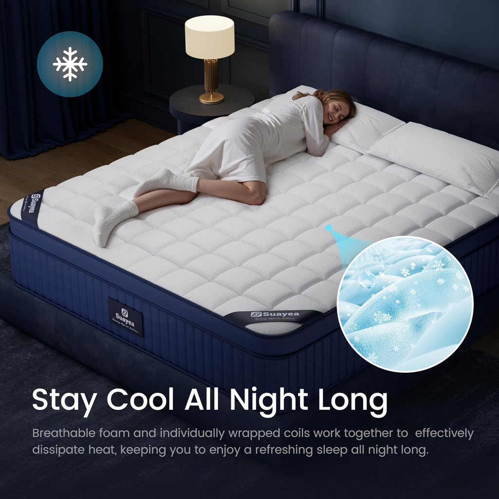 King Size Mattress, 2026 Upgraded 14 Inch King Mattress in a Box, Cool Gel Memory Foam Hybrid Mattress, Pocket Springs for Motion Isolation, Back Pain Relief, Ultra Comfort, Edge Support