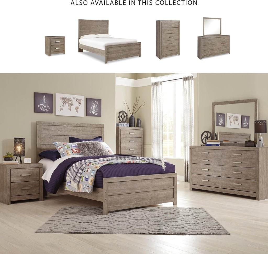 Signature Design by Ashley Culverbach Farmhouse Full Panel Bed, Foundation or Box Spring Needed, Gray