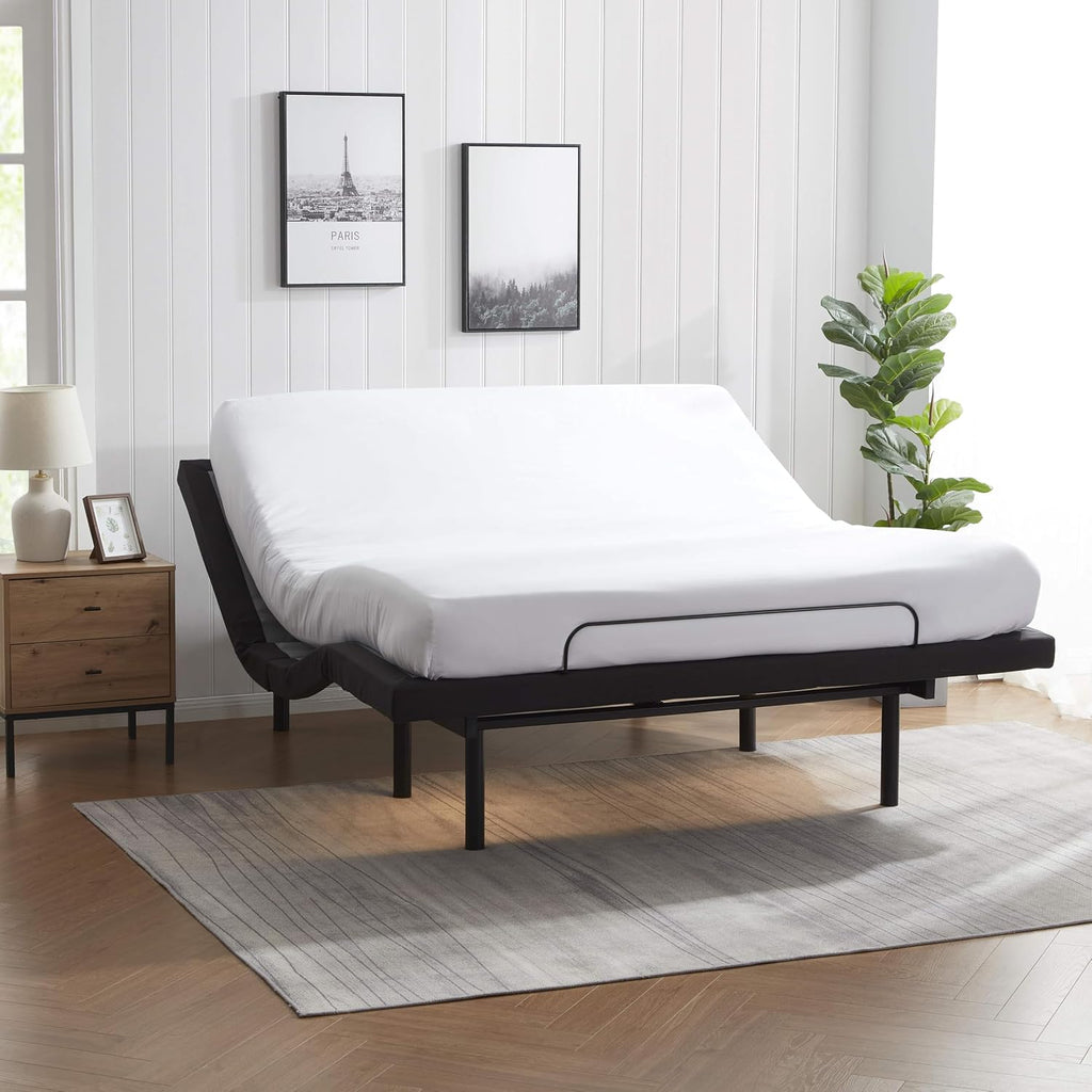 Nestl Adjustable Bed Frame - 2nd Generation - Adjustable Massage Cal King Bed Frame with Wireless Remote, Head & Foot Massage, Zero Gravity Fast & Easy Assembly, USB Ports, Under Bed LED Lighting