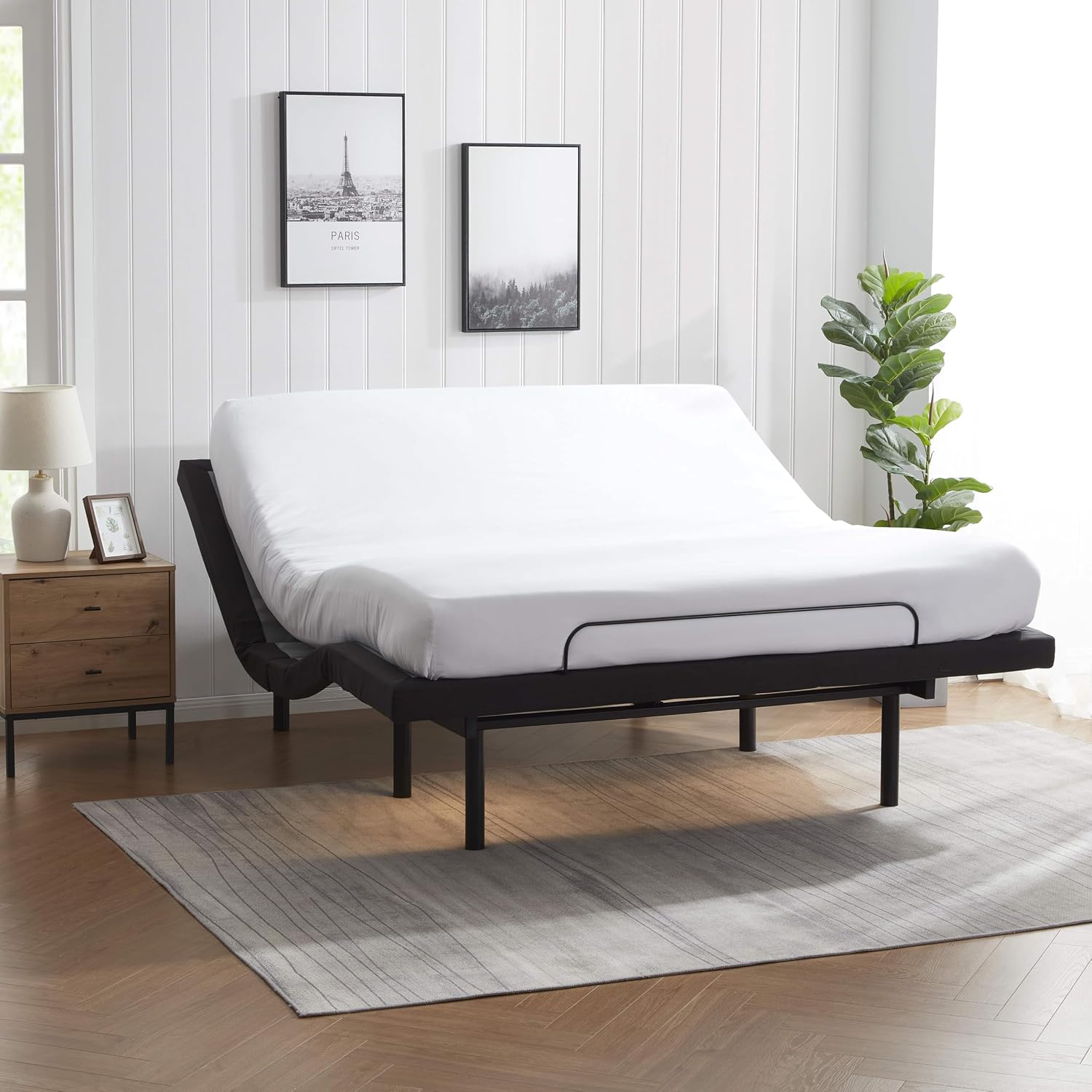 Nestl Adjustable Bed Frame - 2nd Generation - Adjustable Massage Cal King Bed Frame with Wireless Remote, Head & Foot Massage, Zero Gravity Fast & Easy Assembly, USB Ports, Under Bed LED Lighting