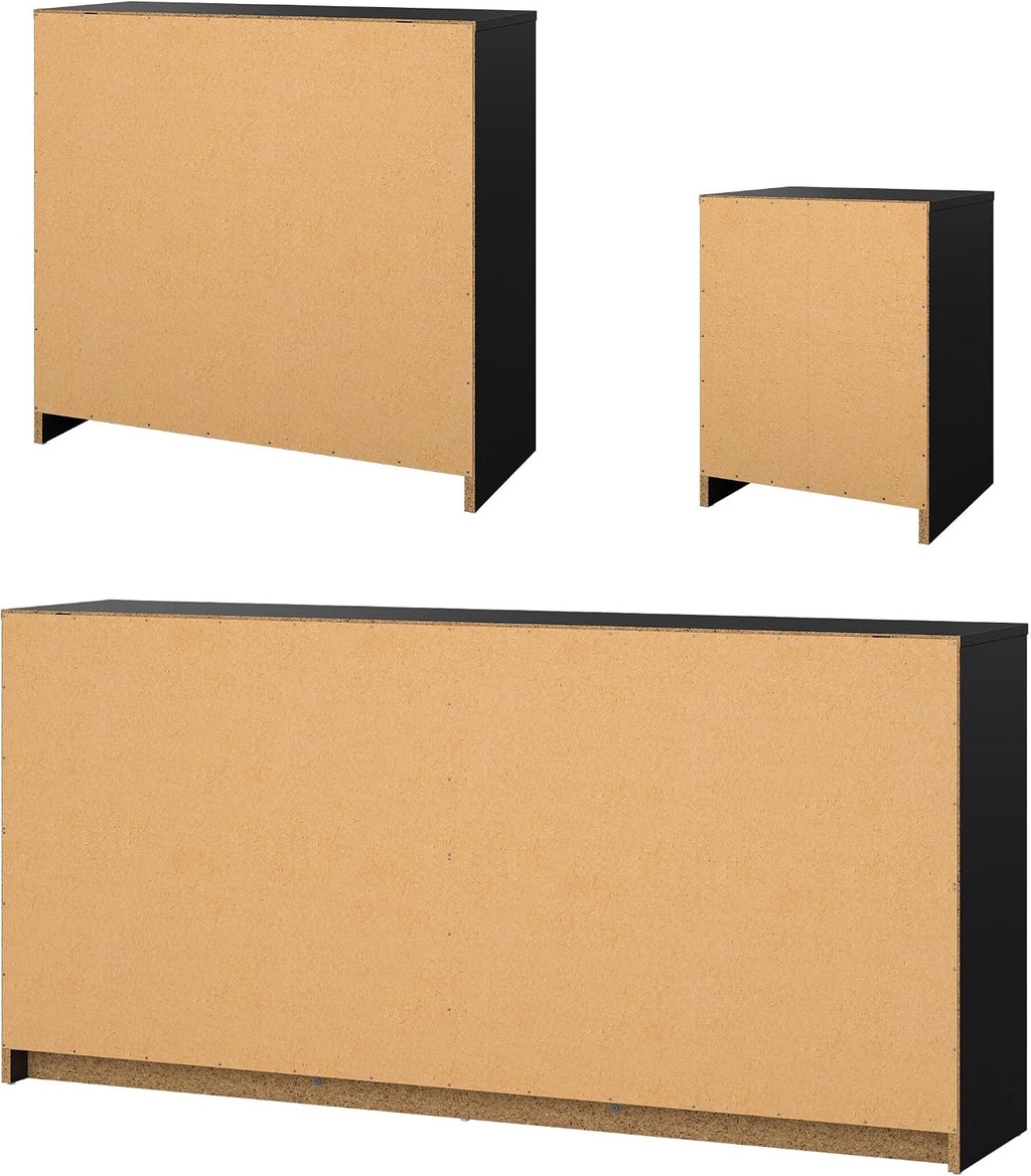 Tvilum Portland Black 3-Piece Bedroom Set