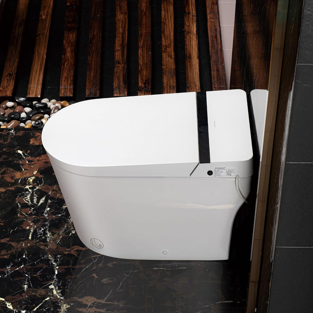 WOODBRIDGE Smart Toilet,Auto Open & Close,Foot Sensor Operation,Auto Flush,Heated Seat,Tankless One Piece Elongated Toilet,T-0099