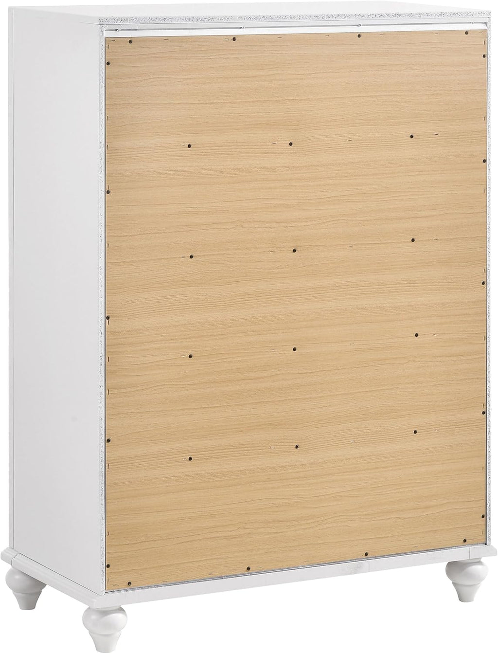 Coaster Home Furnishings Barzini Modern Classic 5-Piece Bedroom Set Leatherette Upholstered Eastern King Size Panel Bed Frame 56-inch Headboard White 205891KE-S5